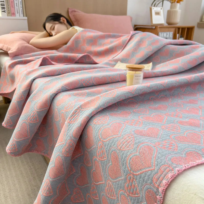 Afralia™ Cotton Towel Blanket, Rural Printed Thin Quilt - Luxury Breathable Bedspread