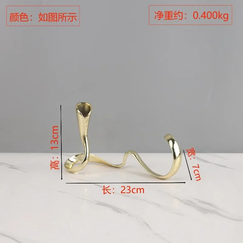 Afralia™ Geometric Gold Candlestick Holder Centerpiece