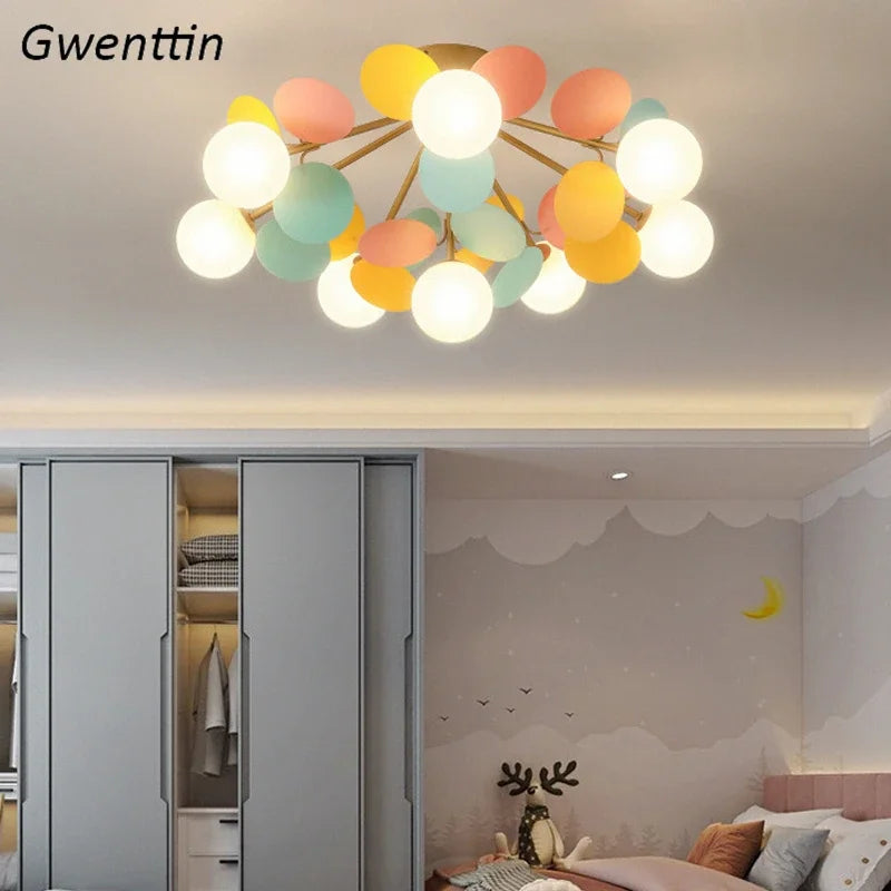 Afralia™ Petals Ceiling Chandelier Light Fixture for Nordic Living Room & Bedroom