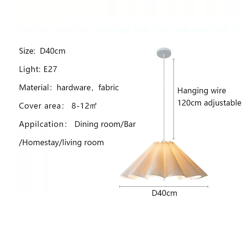 Afralia™ Wabi-Sabi Fabric Chandelier: Retro French Style Pendant Lamp for Dining Room