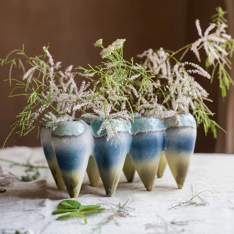 Afralia™ Abstract Tooth Ceramic Flower Pot Hanging Vase for Artistic Home Decor