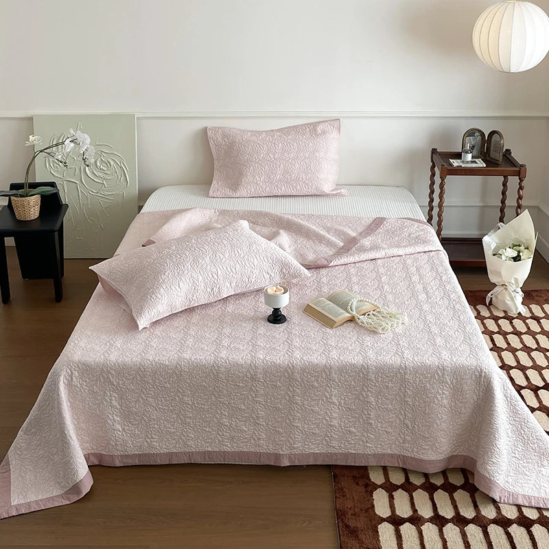 Afralia™ Cotton Quilted Bedspread Set With Pillowcases