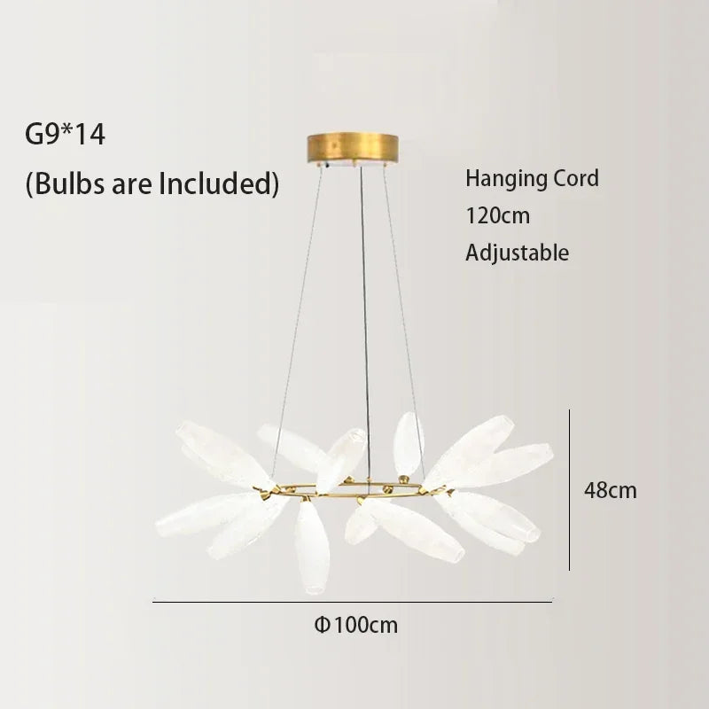 Afralia™ Oval Glass LED Chandelier for Staircase and Living Room