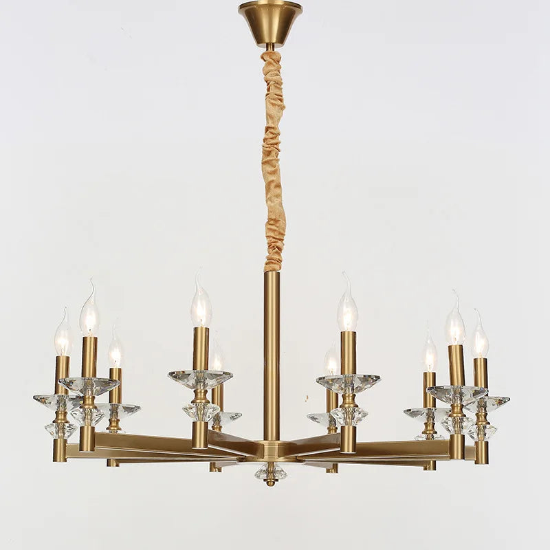 Afralia™ Glass Candle Crystal Chandelier: Elegant European Retro Style for Living Room and Dining Room