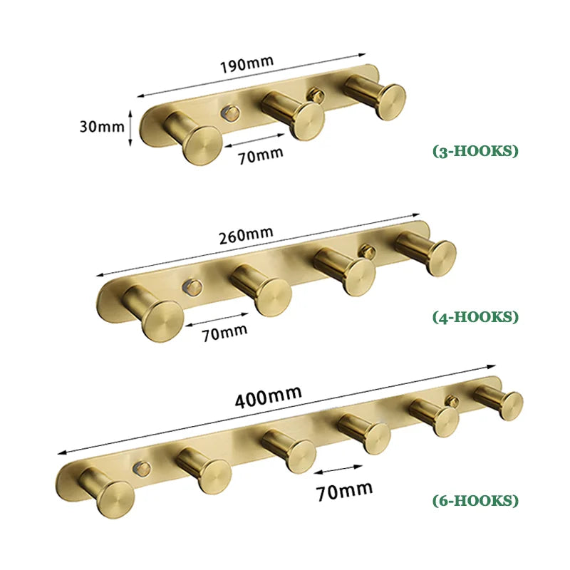 Afralia™ Brushed Gold Bathroom Accessories Set: Wall Mount Shelf, Toilet Paper Holder, Towel Bar, Robe Hook