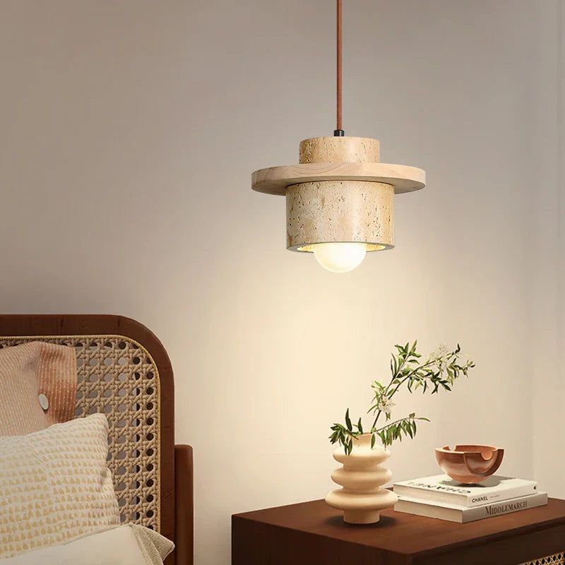 Afralia™ Stone LED Hanging Lamp for Home Decor, Japanese Style Luminaire