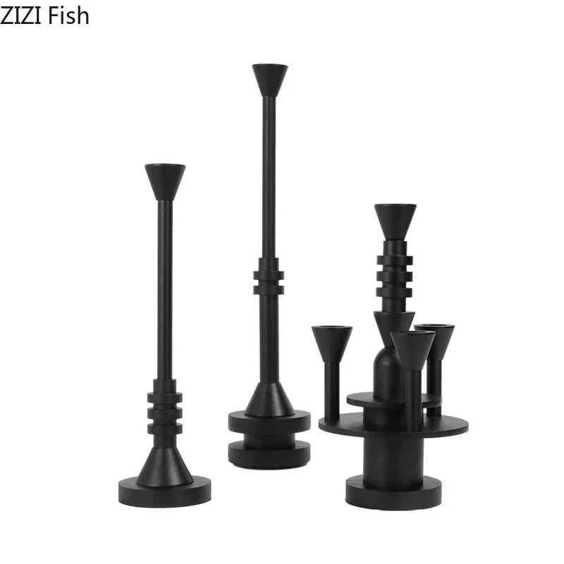 Afralia™ Frosted Metal Candle Holder for Romantic Dining Table Decor