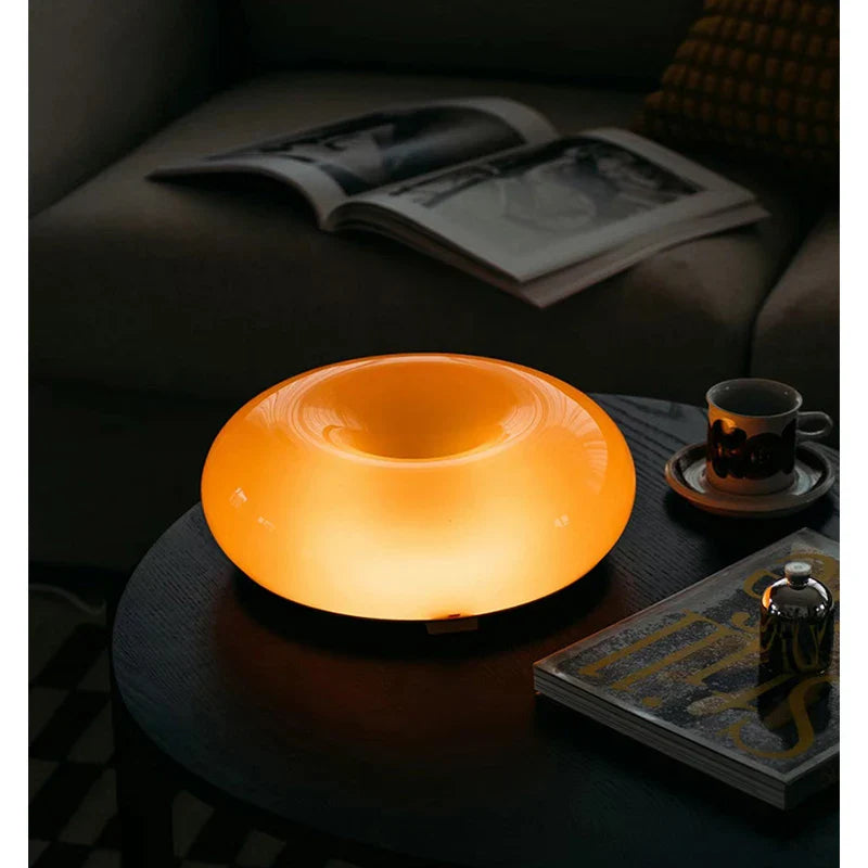 Afralia™ Bauhaus Orange Glass Table Lamp