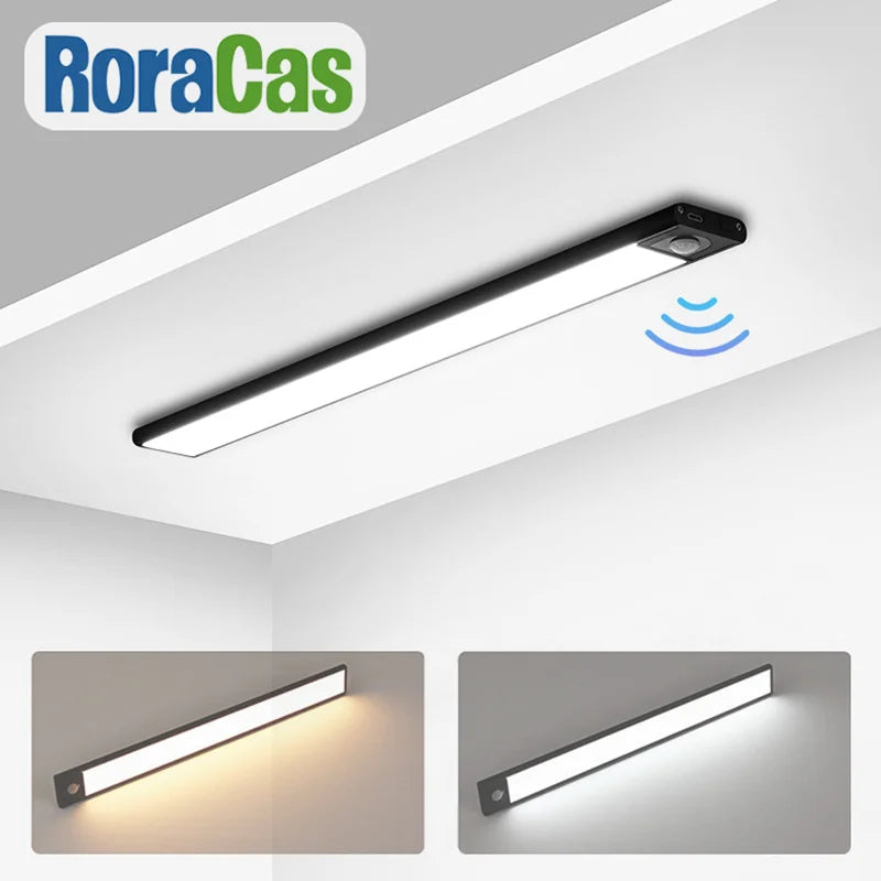 Afralia™ LED Cabinet Light Bar Motion Sensor Magnet Lamp Wardrobe Kitchen