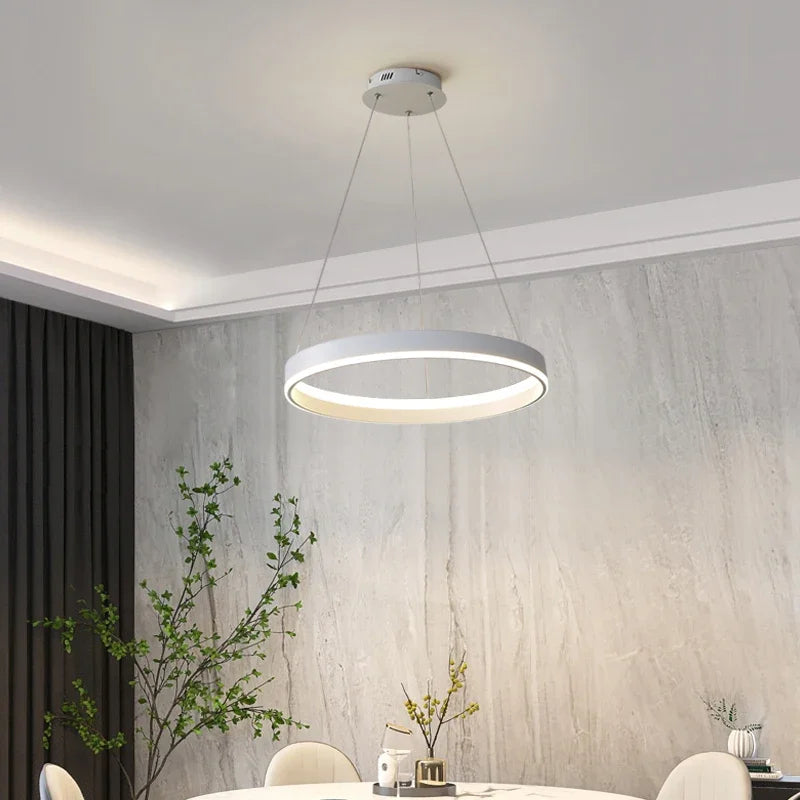 Afralia™ Modern Minimalism LED Pendant Lamp for Bedroom Foyer Kitchen, Dimmable Remote Control
