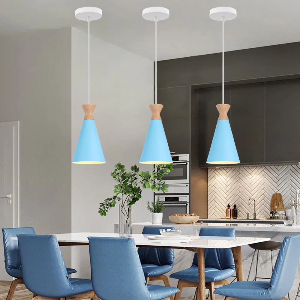 Afralia™ Blue Nordic Pendant Lights E27 Modern Hanging Lamps for Living Dining Kitchen