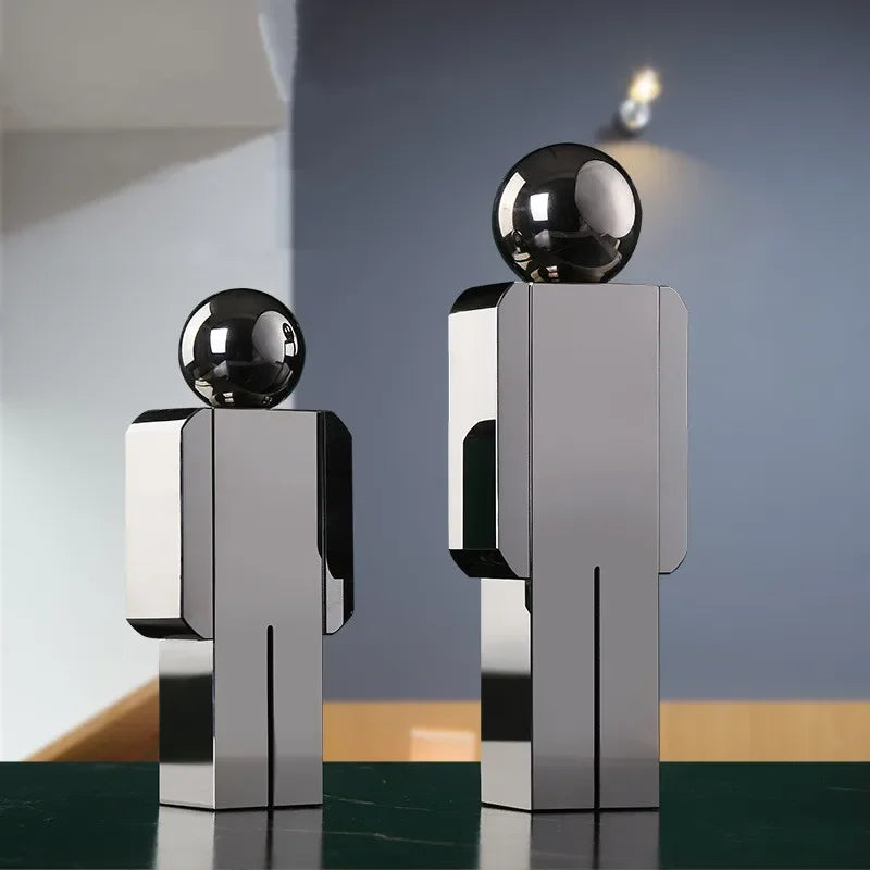 Afralia™ Crystal Man Statue Glass Figure Sculpture Home Decor Ornaments