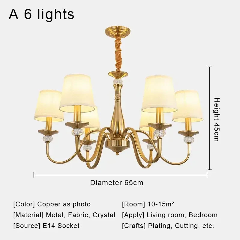 Afralia™ Retro Fabric Chandelier Ceiling Pendant Light for Living Room Kitchen Bedroom Dining