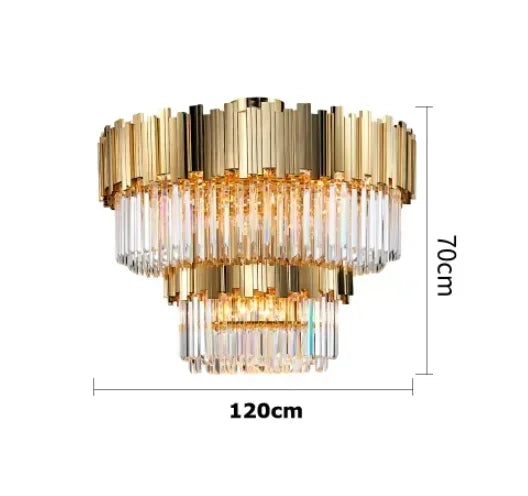 Afralia™ Golden Crystal Ceiling Light for Modern Living Room and Dining Room