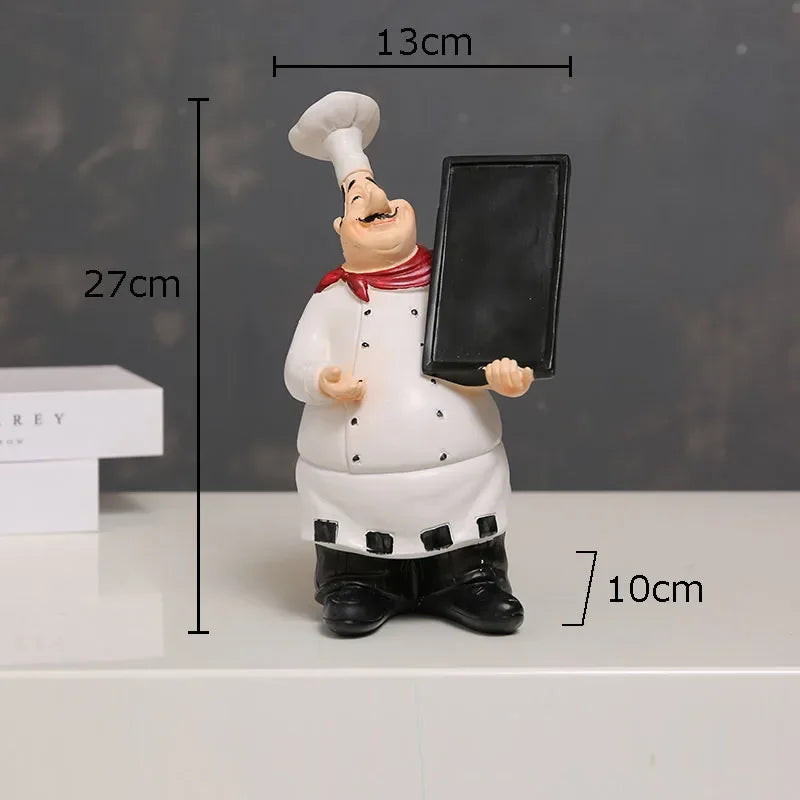 Afralia™ Bearded Chef Resin Figure Sculpture Modern Kitchen Desk Decor Ornaments