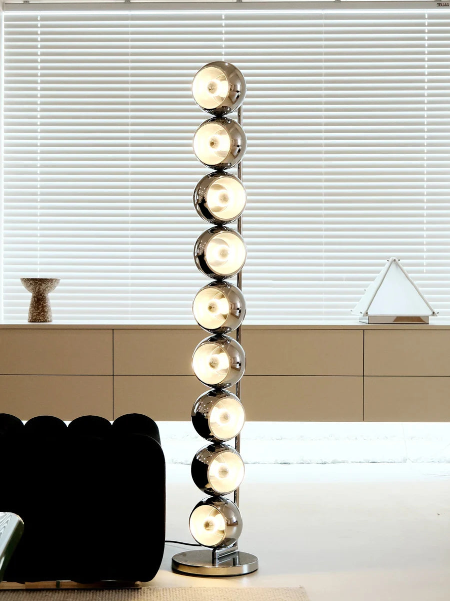 Afralia™ Metal Ball Floor Lamp: Modern Minimalist Black Standing Light for Living Room