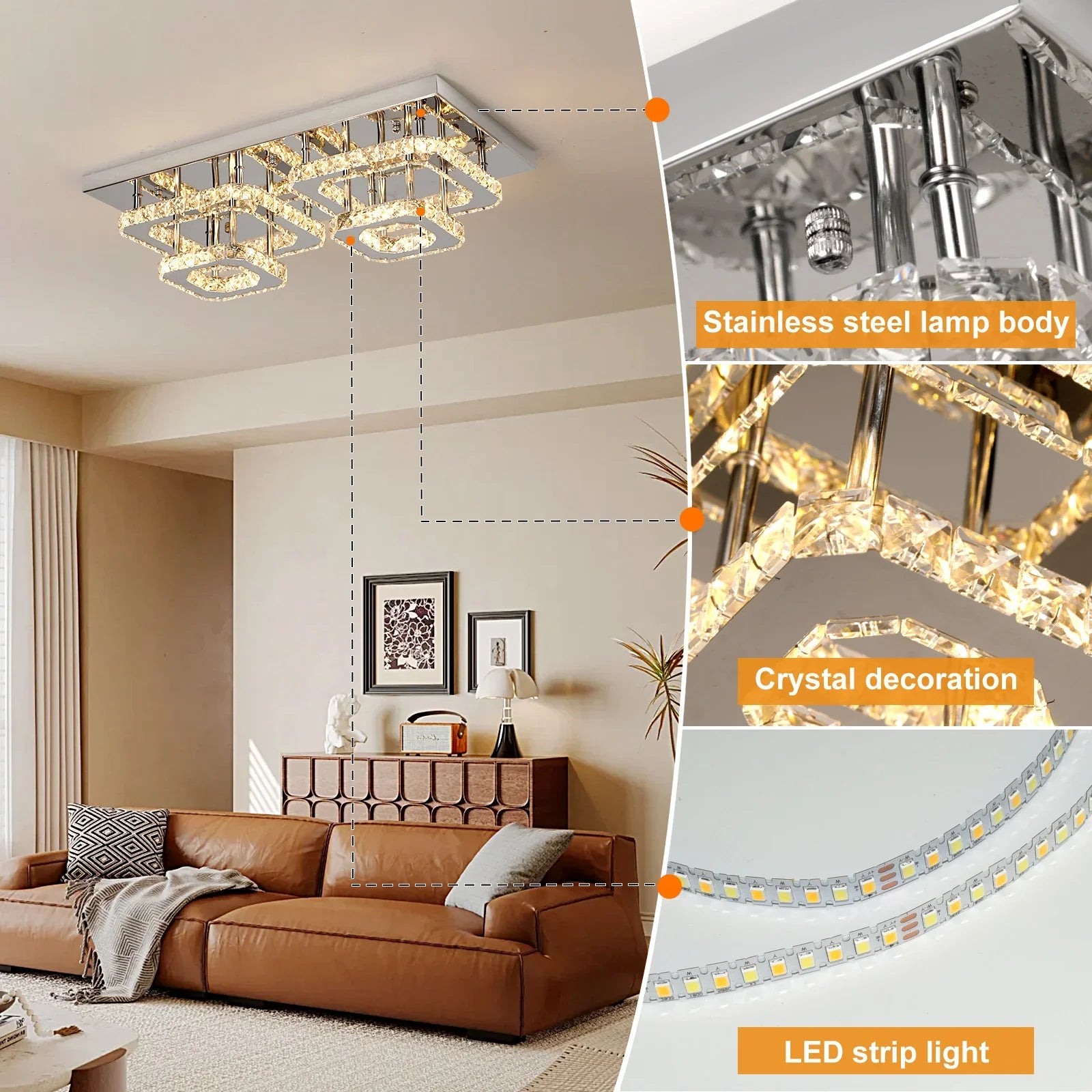 Afralia™ Crystal Ceiling Chandelier: Luxury LED Pendant Lighting for Modern Living Room Decor