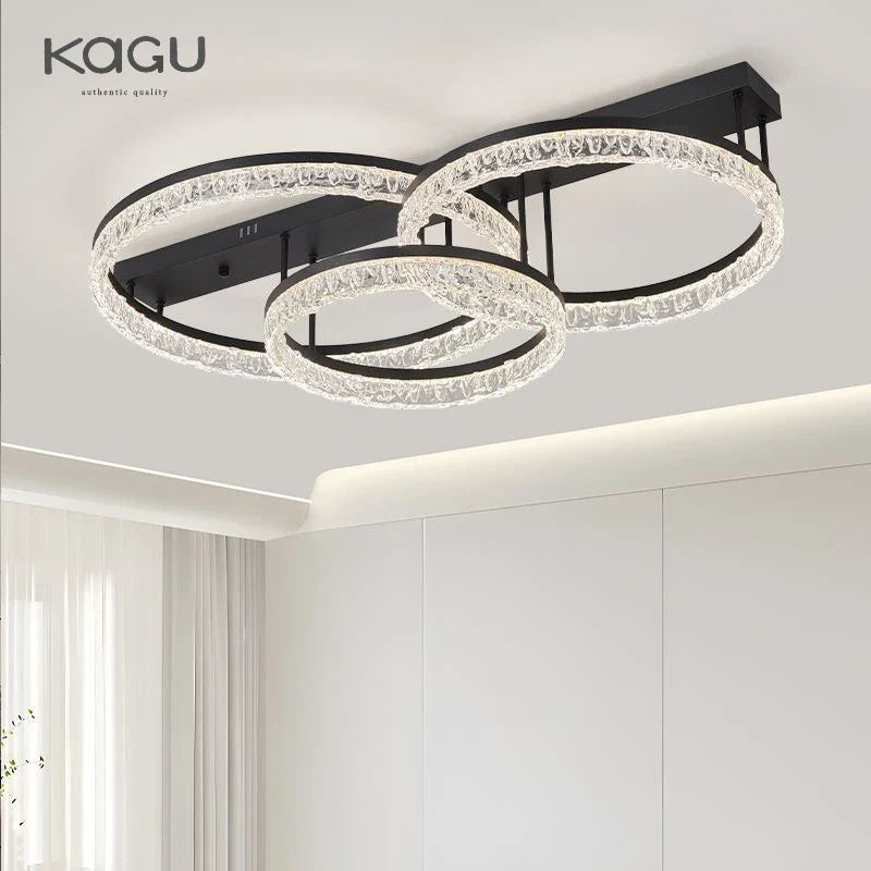 Afralia™ LED Ring Chandelier with Remote Control - Modern Ceiling Lamp for Home Décor