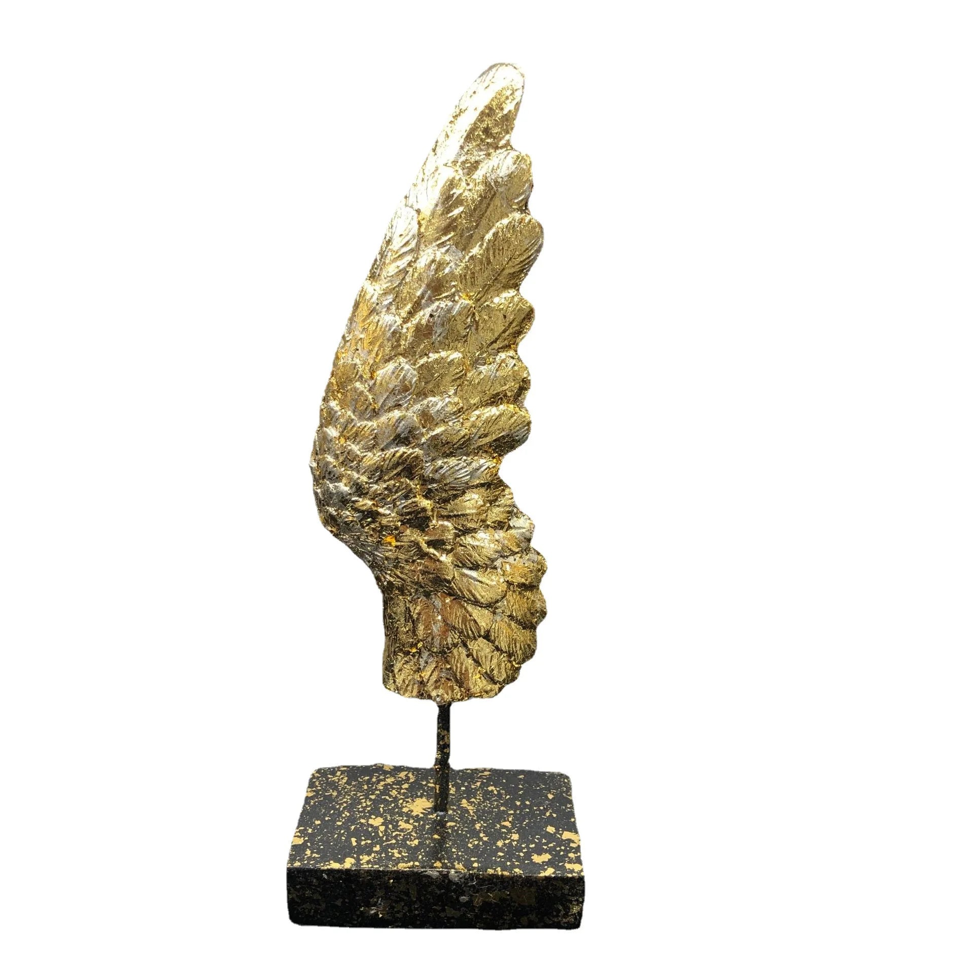 Afralia™ Elegant Angel Wings Resin Sculpture Table Decor for Home and Office