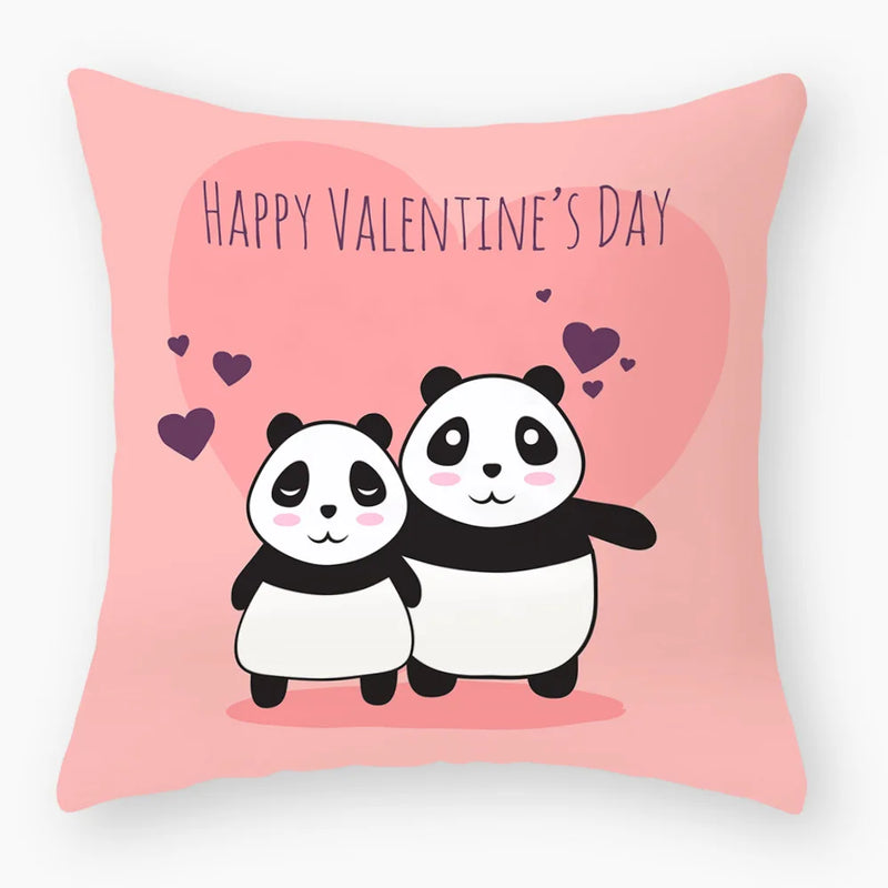 Afralia™ Panda Print Cushion Cover - Soft Short Plush 45x45cm