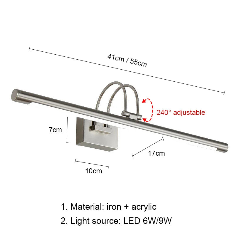 Afralia™ Modern Bathroom Wall Sconces, 6W 9W Indoor Bedroom Lighting Fixtures