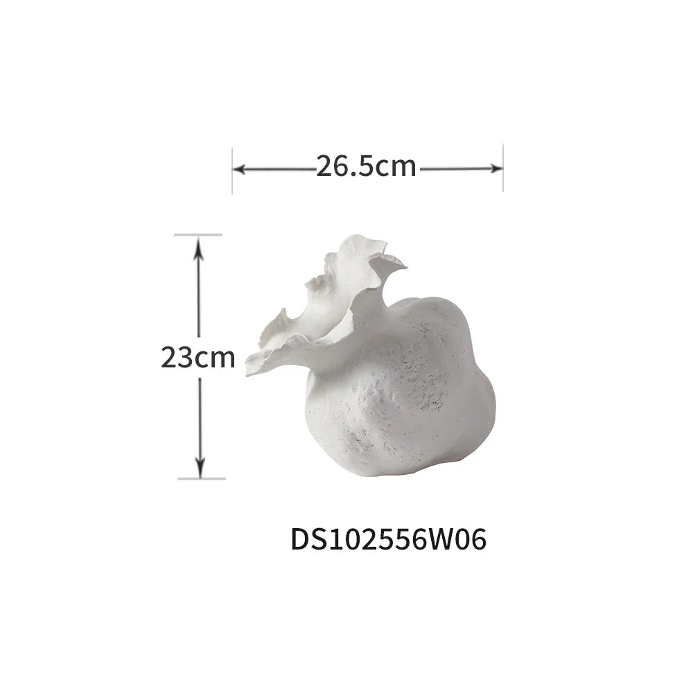Afralia™ White Ceramic Prone Position Irregularity Flower Vase