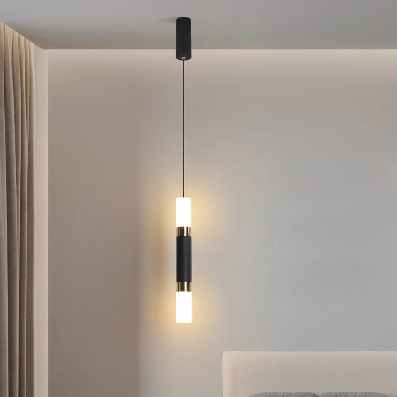 Afralia™ Modern Black LED Pendant Chandelier for Bedroom, Dining Room, Kitchen & Bar