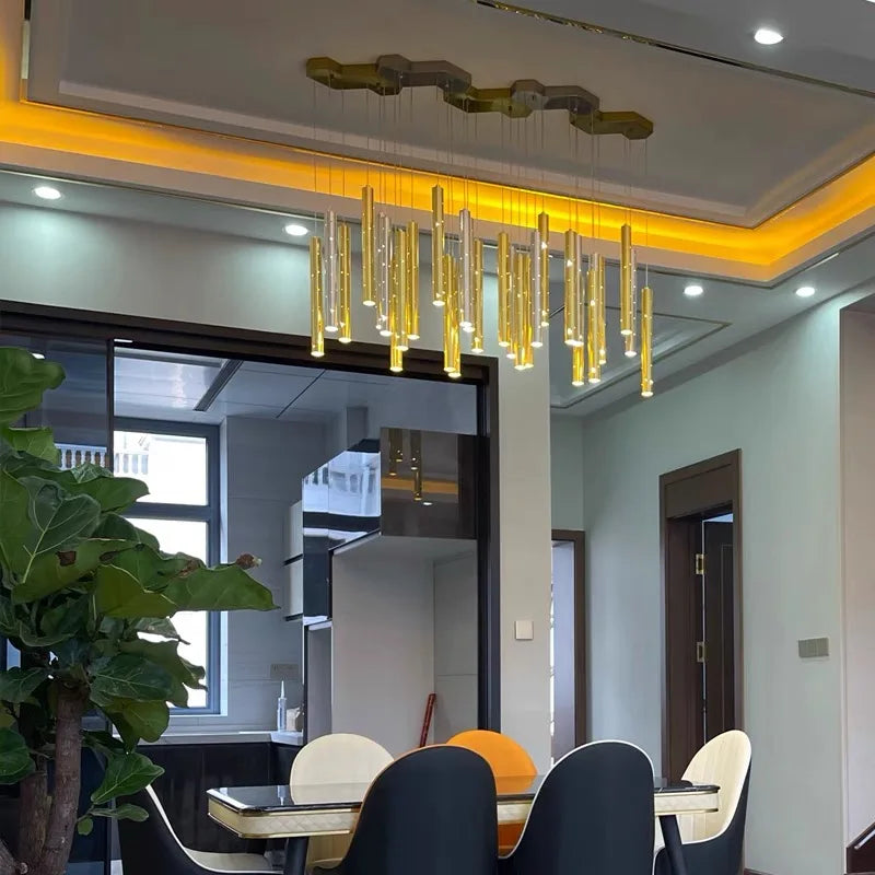 Afralia™ Modern Cylinder Ceiling Chandelier for Home, Living Room, and Bar Lighting