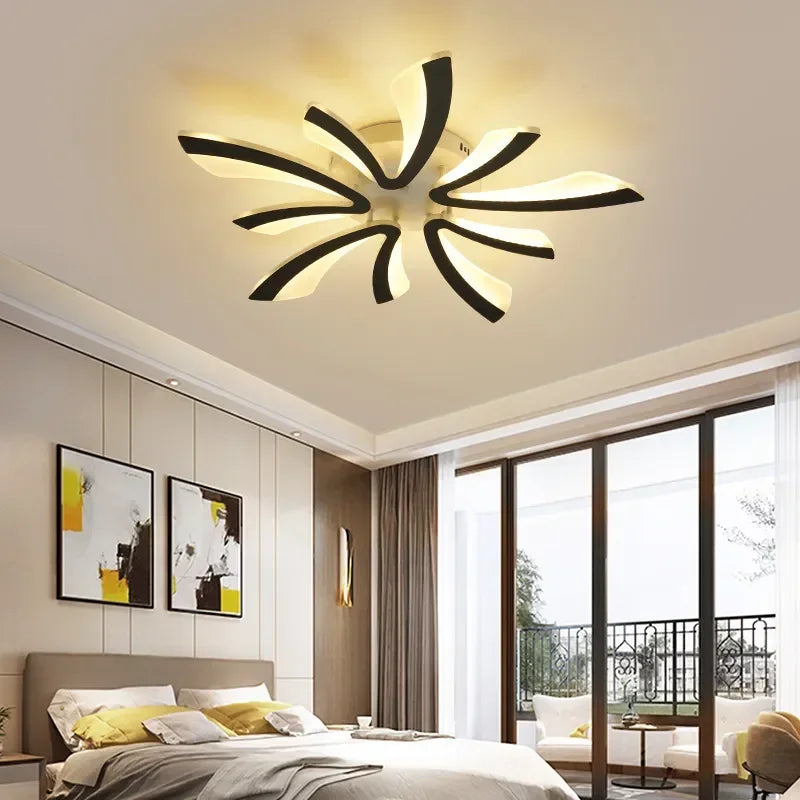 Afralia™ LED Ceiling Chandelier with Remote Control for Home Décor