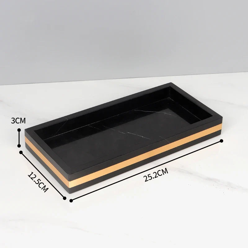 Afralia™ Nero Marquina Marble Bathroom Set - Golden Luxury Bathroom Accessories