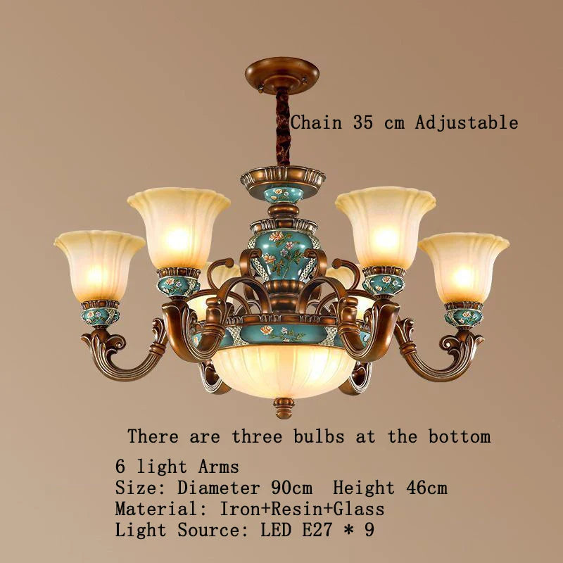 Afralia™ Classical Resin Chandelier for Luxurious Living Room, Dining Room, and Bedroom Lighting
