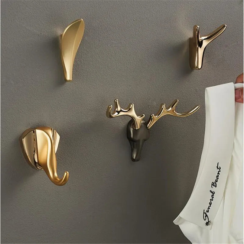 Afralia™ Brass Wall Mount Robe Hooks for Bathroom and Door - Towel, Hat, Coat Holder