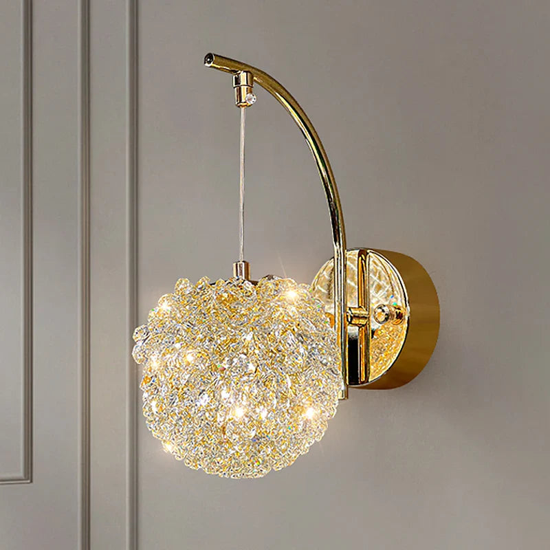 Afralia™ Crystal Wall Sconce | Modern Designer Copper Wall Lamp for Home Decor Lighting