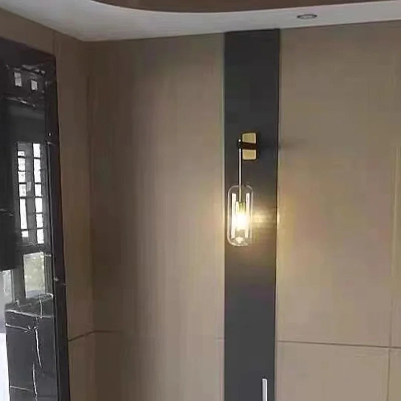 Afralia™ Nordic Glass Wall Lights for Bedroom Decor and Study - Modern Black Wall Lamp