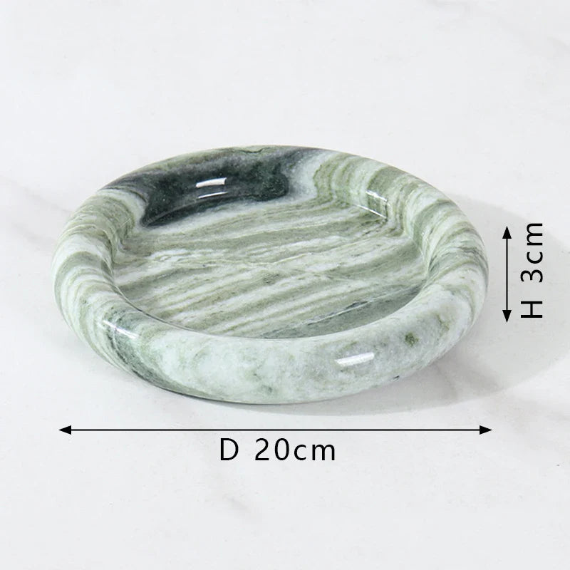 Afralia™ Marble Round Tray for Bathroom Kitchen Vanity Decor - Elegant Trinket Dish