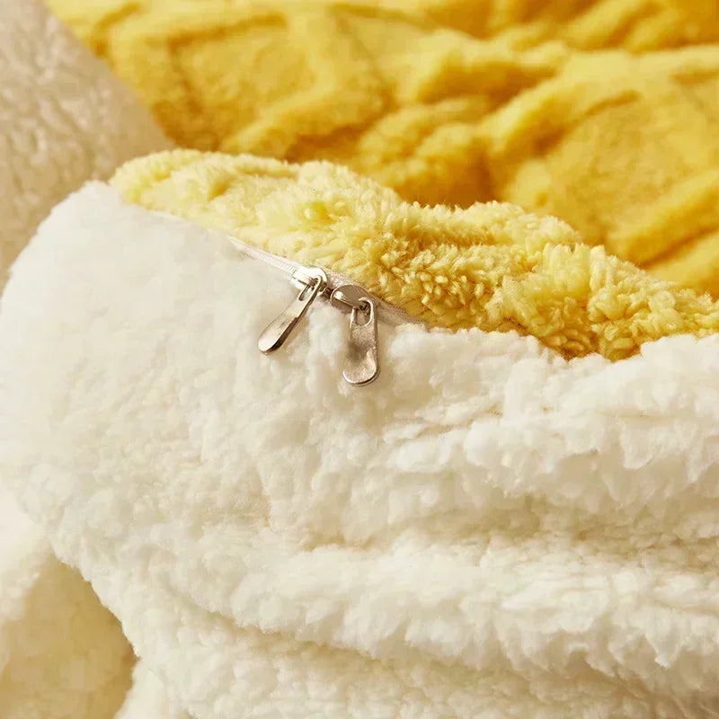 Afralia™ Cozy Cashmere Blanket Duvet Cover - Soft Warm Fleece Quilt Cover for Beds