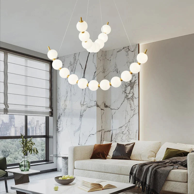 Afralia™ Modern Copper Bar Table Lamp Chandelier LED Pendant for Stylish Living Room