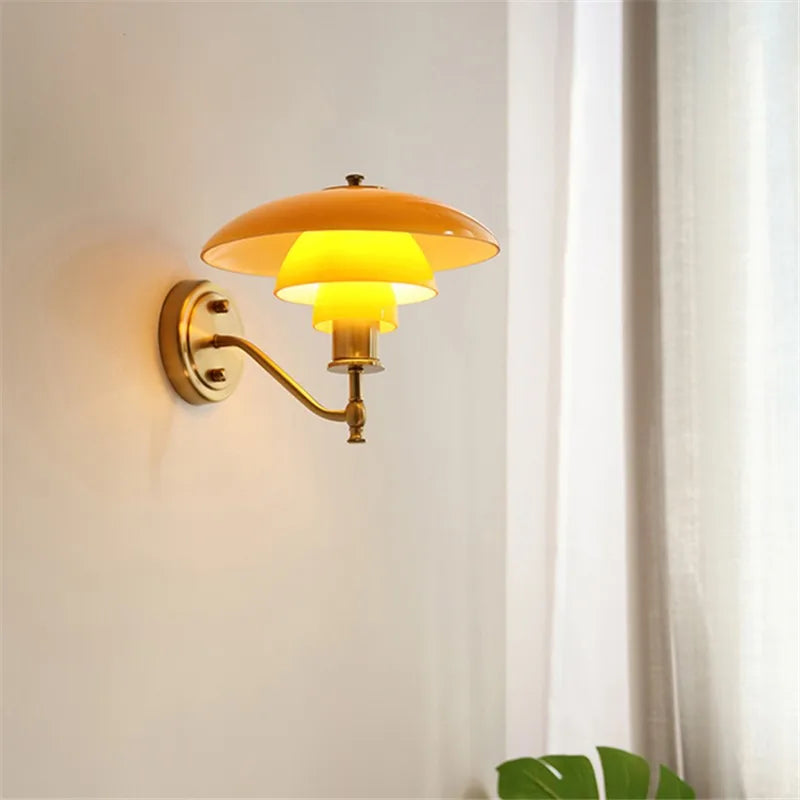 Afralia™ Glass Wall Lamp Danish Design Chrome Light E27 for Home Decor & Living Room