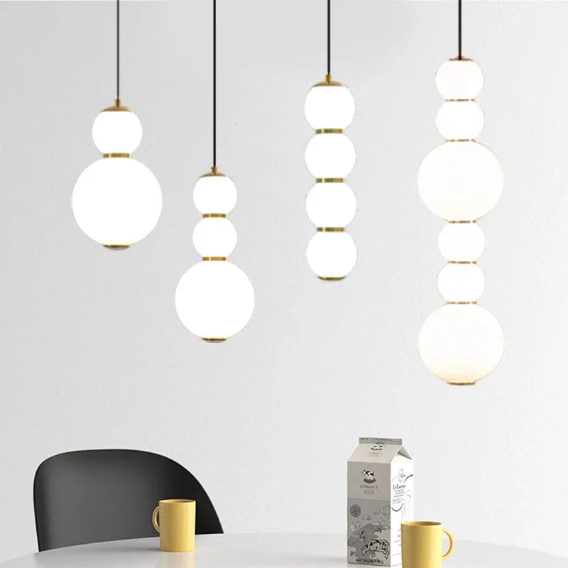 Afralia™ Nordic Glass Ball LED Hanging Lamp for Artistic Interior Lighting