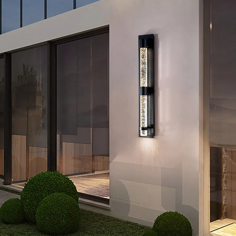 Afralia™ Crystal Bubble LED Wall Lamp: Stylish Exterior Lighting for Garden, Porch & Entryway