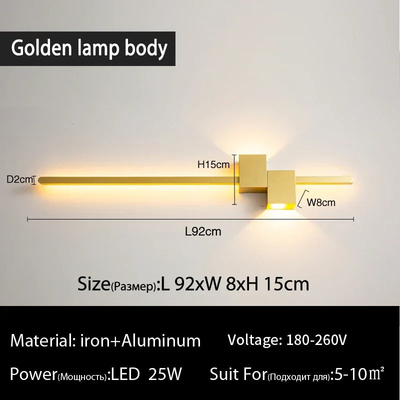 Afralia™ Modern Black LED Wall Lamp for Living Room Bedroom, Minimalist Sconce Lighting