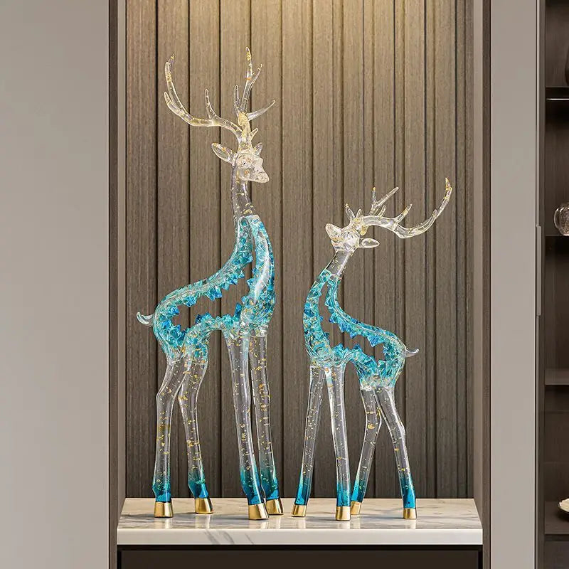 Afralia™ Hollow Deer Decoration Modern Art Crafts for Living Room Wine Cabinet