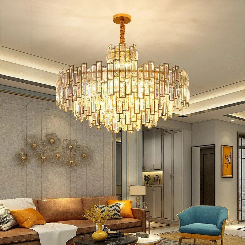 Afralia™ Golden Branch Crystal Chandelier for Bedroom & Living Room