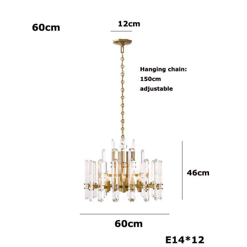 Afralia™ Retro E14 LED Crystal Chandelier for Dining Room