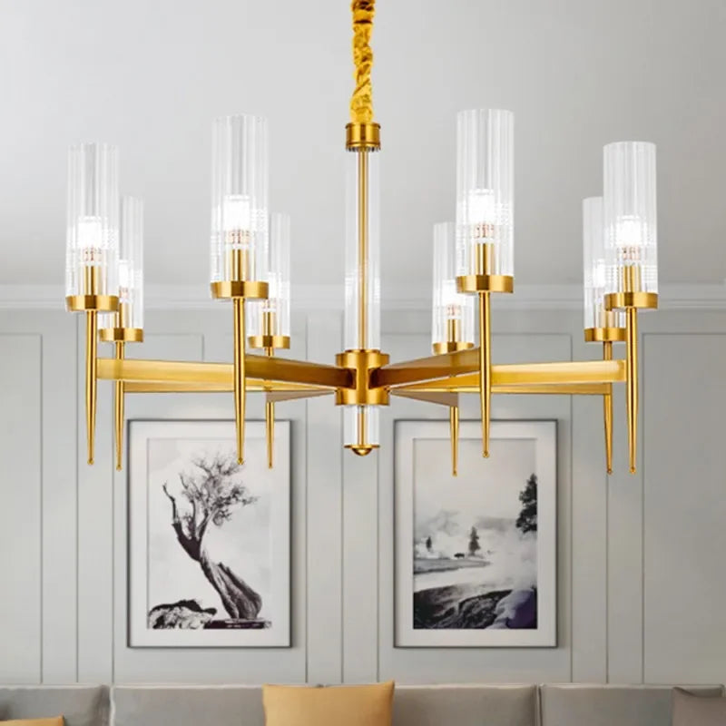 Afralia™ Gold Plated Nordic Living Room LED Chandelier | Luxury Hanging Pendant Lighting