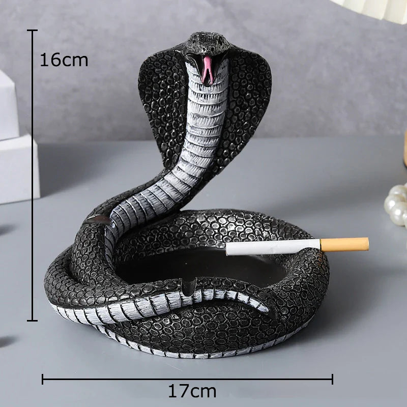 "Afralia™ Cobra Ashtray: Resin Office Smoking Accessories & Weed Ashtray Gift for Boyfriend"