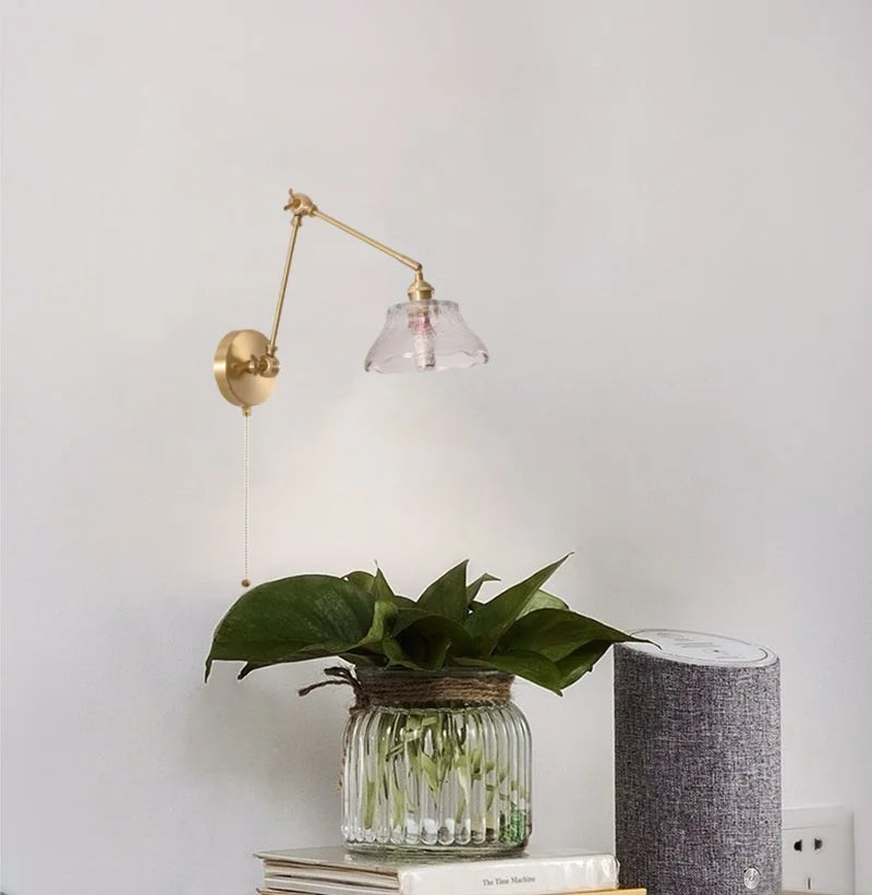 Afralia™ Vintage LED Swing Arm Wall Lamp for Bedroom & Living Room
