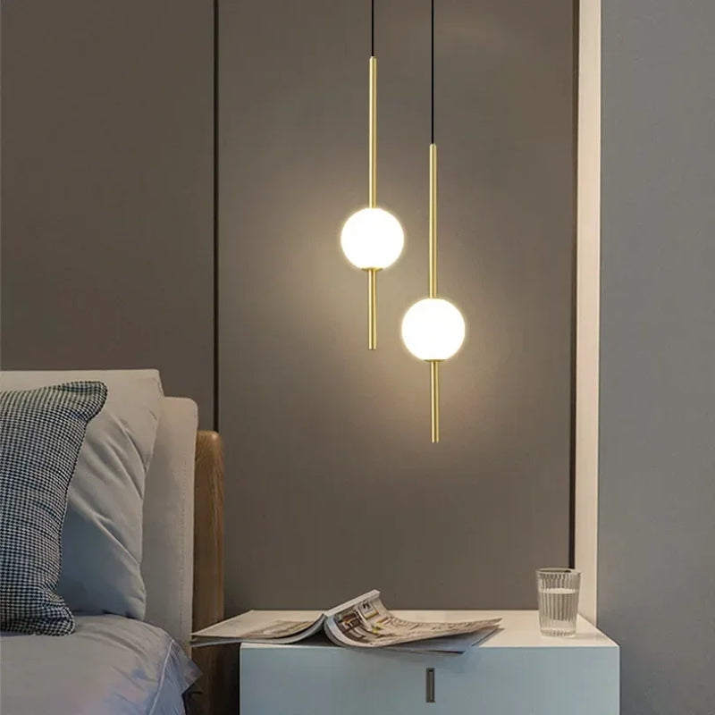 Afralia™ Modern LED Pendant Light for Bedroom Hotel Decoration and Bathroom, Elegant Ceiling Chandeliers