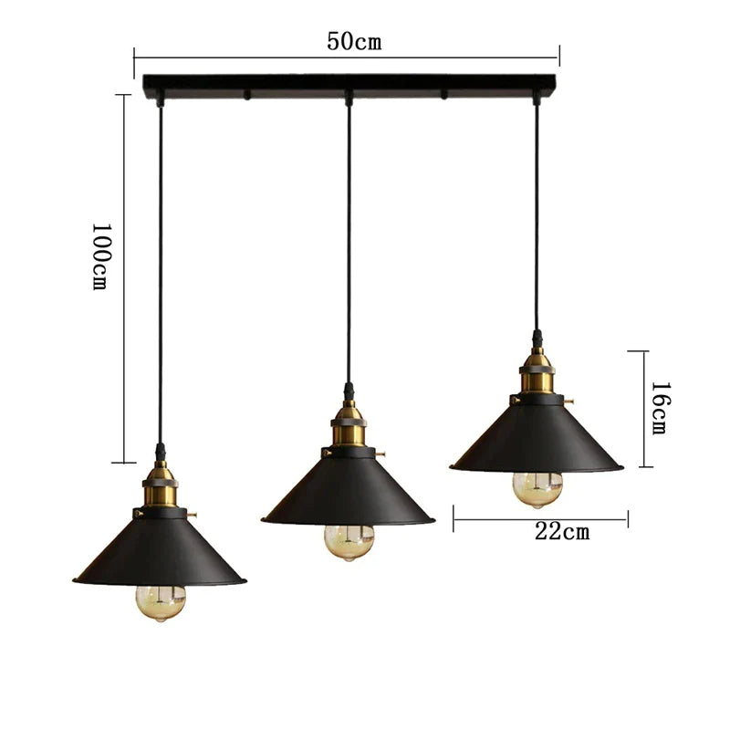 Afralia™ Industrial Ceiling Chandelier for Kitchen Bedroom Restaurant Home, Black/White, 3 Heads