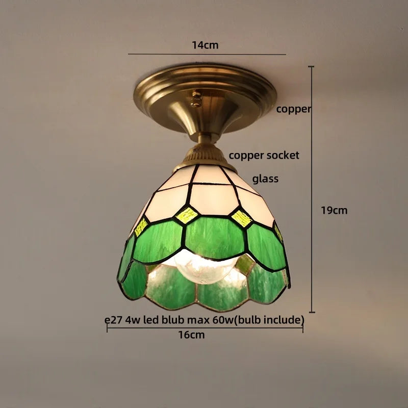 Afralia™ Flower Glass LED Ceiling Light Fixture, Modern Nordic Kitchen Restaurant Flush Mount